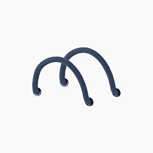 Short handle braided cotton rope navy blue - O bag
