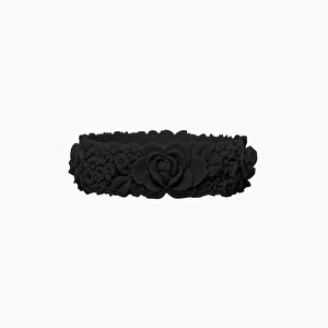 [GB] - O bracelet flower big black - O bag
