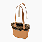 O bag biscuit with eco fur trim